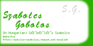 szabolcs gobolos business card